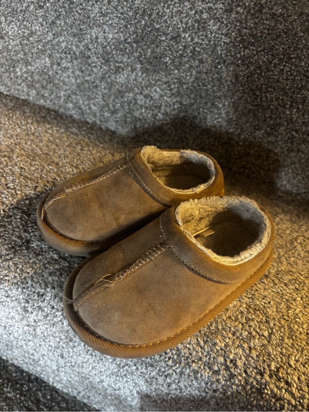 Kids Brown Suede Cozy Slip-On Shoes